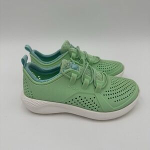 Crocs‎ LiteRide Pacer Mint Green Rubber Slip On Low Top Sneaker Shoes Girls 11